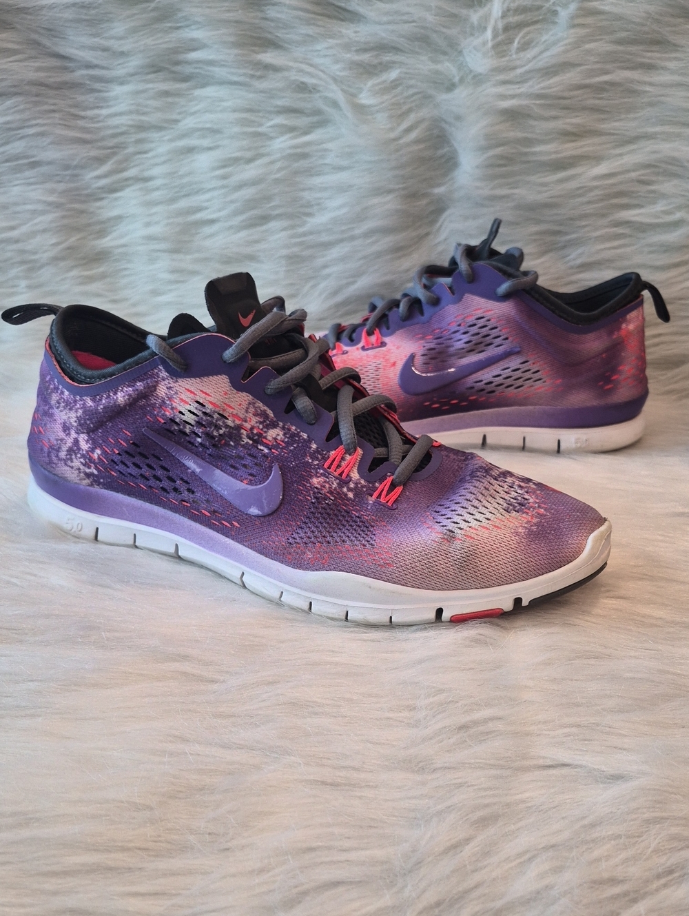 Nike Free 5.0 TR Fit 4 Print Purple and Pink Gradient Sz 8